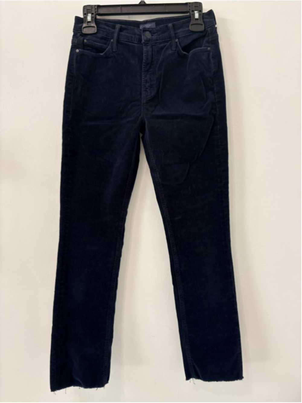MOTHER Mid Rise Dazzler Ankle Fray Corduroy Sz 26 (14”W) Hopscotch Night Sky EUC - Picture 2 of 14